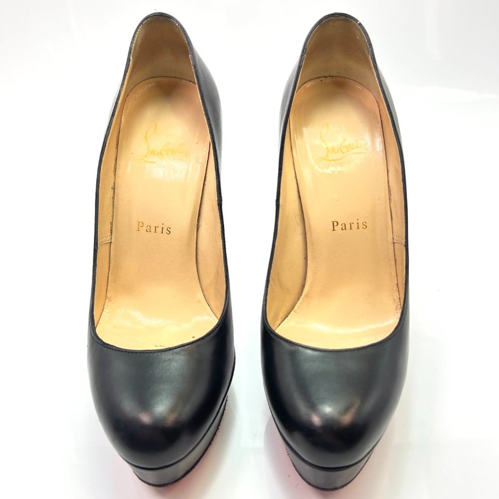 🔥🌹SUMMER SALE☀️📛NO OFFERS🔆Christian Louboutin Bianca 140 Black Pumps 37 - Picture 2 of 9